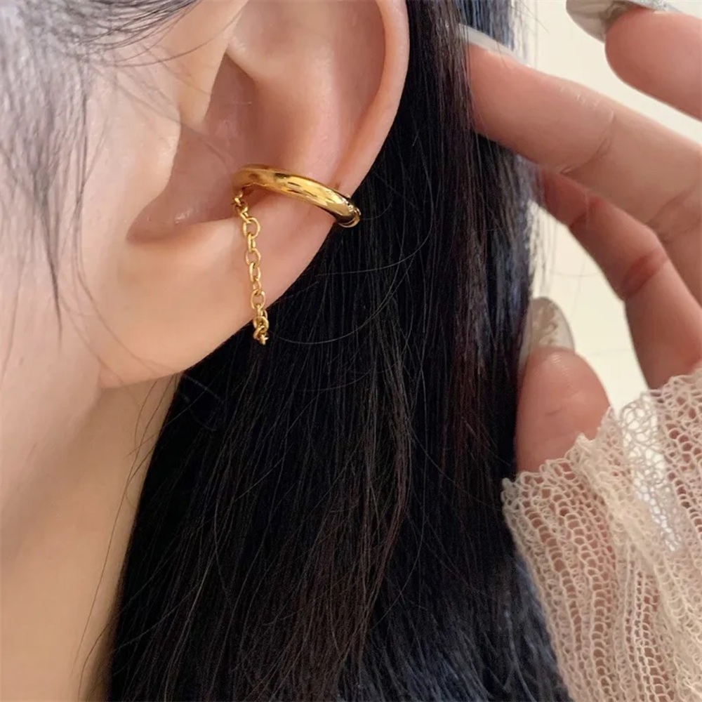 Gold Minimalist Ear Cuff Earrings